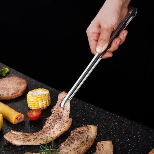 Kitchen Food Tong Stainless Steel Non-Stick Serving Utensil Tongs Barbecue Tongs Steak Clamps Bead Clip Kitchen Gadgets BBQ Tool