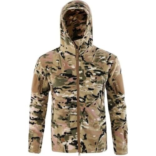 Autumn Military Fleece Jacket Coat Camouflage Tactical Army Clothing for Men Warm Fleece Outwear Hoodies Typhon Multicam