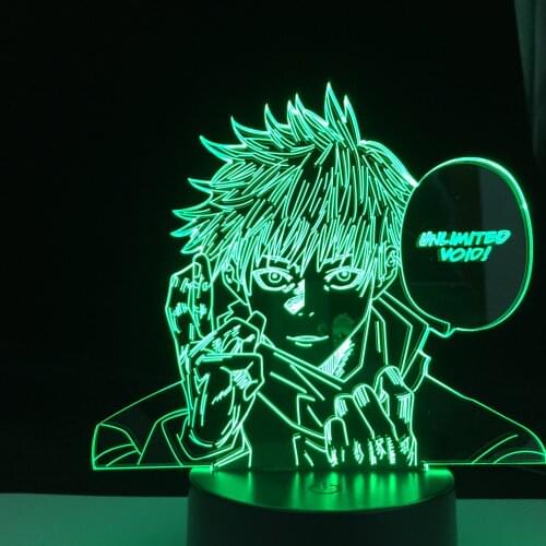 Anime Lamp Jujutsu Kaisen Satoru Gojo Led Night Light for Bedroom Decor Birthday Gift Satoru Gojo Light Jujutsu Kaisen Prize