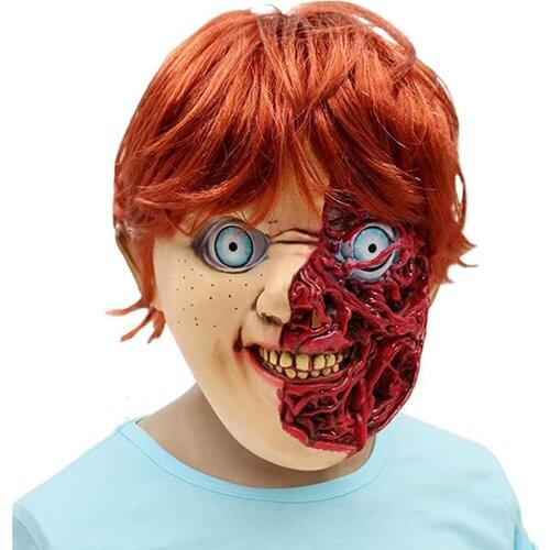 2021 New Halloween Mediterranean Face Cover Cosplay Funny Dance Party Horror Headgear Clown Prop Costume Creepy Party Decoration