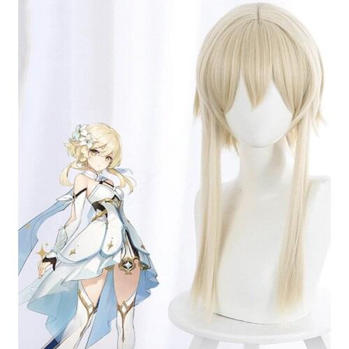 Game Genshin Impact Cosplay Wigs Traveler Adaptive Cosplay Wig Synthetic Wig Yellow Short Hairs Cosplay Accessory Anime Comic