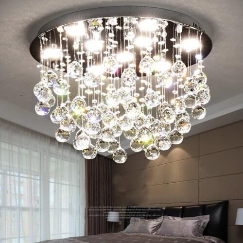 GU10 Modern LED Crystal Ceiling Lamp Living Room Foyer Light Home Lights Lustre Fixtures Restaurant Luxury Ceiling Light CL188