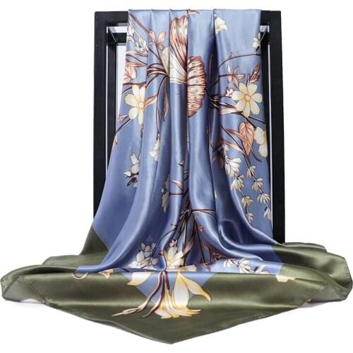 New pattern Silk Scarves Women Print Square Head Hijab Scarf Ladies Luxury Brand Shawls 90cm Bandana female muffl poncho chiffon