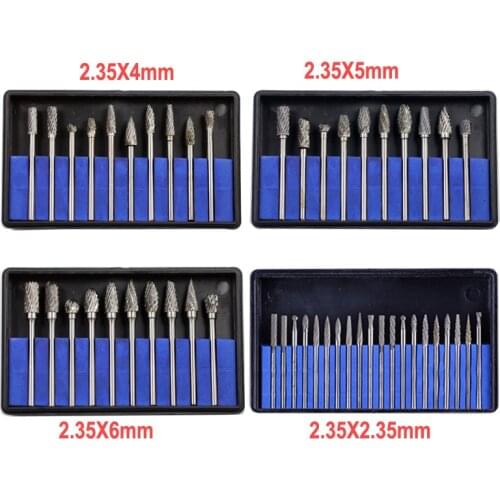 10pcs 2.35*4MM Dental lab instruments Tungsten steel carbide grinding head rotary burr head grinding teeth dentistry carving