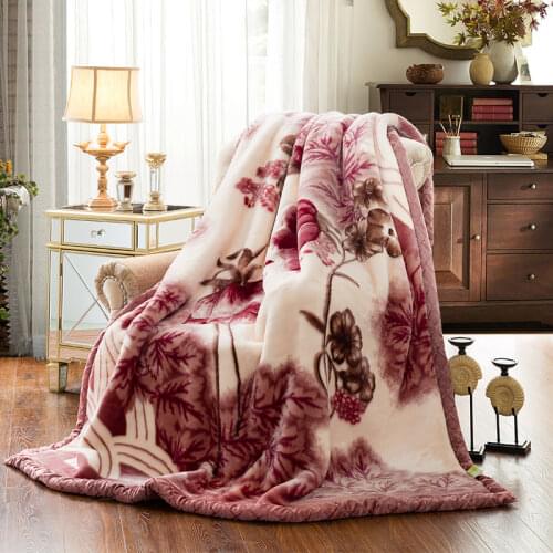 Super Soft Winter Raschel Blankets Double Layer Faux Fur Mink Throw Thicken Fluffy Fleece Bedspread Weighted Blankets For Beds