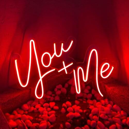 Creative LED Neon Sign You+me Wedding Party Decoration Neon Lamp Birthday Home Decor Night Lamp Gift