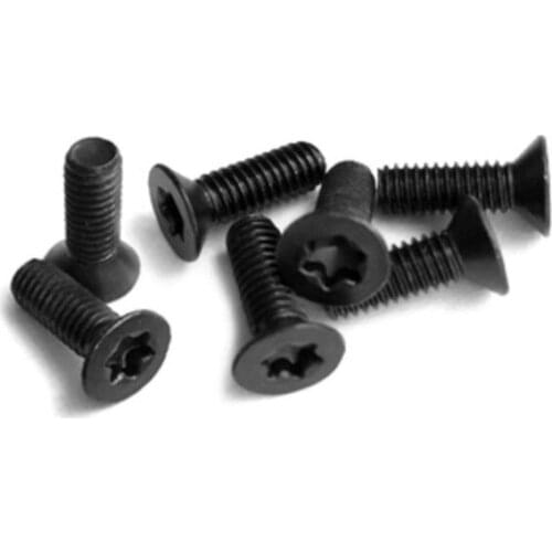 10/50pcs M2 M2.5 M3 M4 M5 M6 Black Carbon Steel GB2673 Six-Lobe Torx Head Flat Countersunk Screw Six Lobe Bolt Machine screw