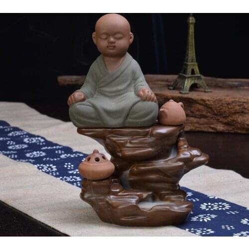 Back sand monk ceramic incense burner Tower incense fragrance of sandalwood incense aroma back cloud furnace ornaments