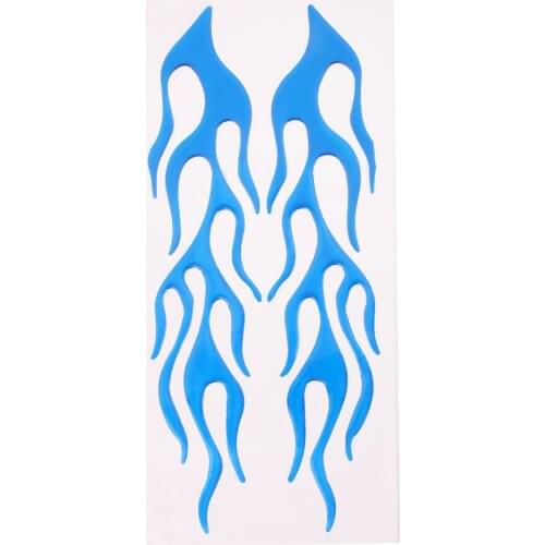 1Pair Car Motorcycle 3D Blue Flame Wings Pattern Decal Sticker Decor Skin