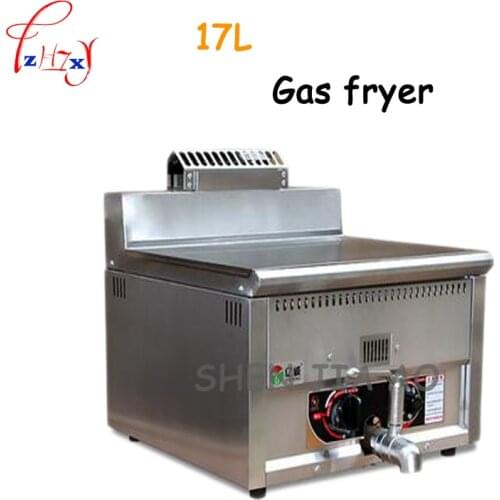 17L high capacity commercial gas fryer stainless steel frying pan temperature control fryer gas fried chicken machine 1pc