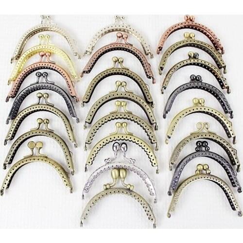 24 Design Purse Metal Frame Sewing Bags Clutch Accessories Handbag Handle Kiss Clasp Lock 8.5cm Mixed 10pcs