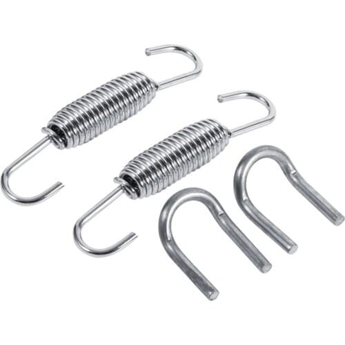2x Motorcycle Exhaust Pipe Spring Exhaust System Fully Rotatable Mounting Springs Stainless Steel Durable exhaust Car String New