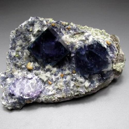 258g Purple Blue Fluorite Cluster on Matrix - crystals and stones healing Mineral specimen Home Decor feng shui decoration