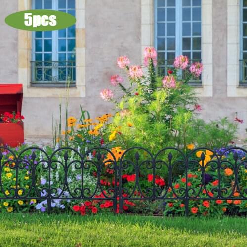 5PCS Garden Border PP Plastic Fence Decorative Edging Plant Bordering Lawn Macrame Fence for Yard Garden Decoration Outdoor