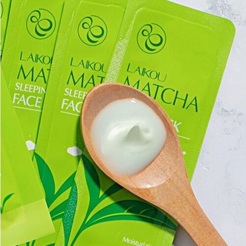 Matcha Green Mud Face Mask Anti Wrinkle Night Facial Packs Dark Circle Moisturize Anti-Aging Whitening Mask Face Care 5pcs