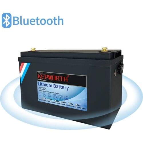 New 12V 100Ah LiFePO4 Storage Battery Built-in Bluetooth BMS Lithium Power Batteries 3000 Cycles For RV Campers Golf Cart Off