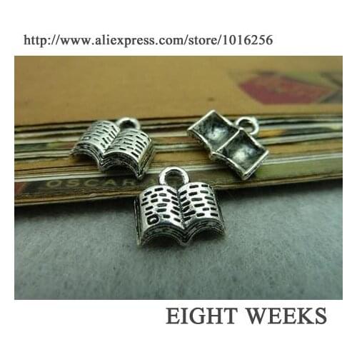 Jewelry accessories DIY manual alloy necklace pendant accessories charms/The ancient silver book 11 * 12 mm