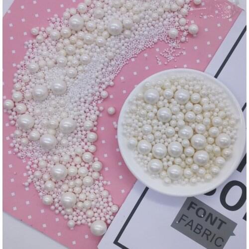 White Candy Bead Sugar Pearl Cake Cupcake Decorations