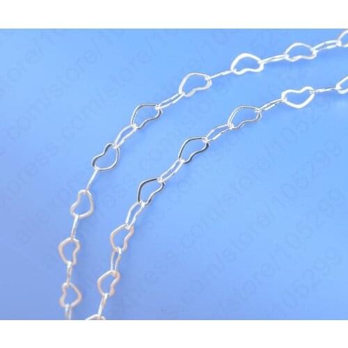 Fast Korea Stylish Top Quality 1PC 18" Genuine 925 Sterling Silver Heart Design Necklace Chains Romantic Gift Jewelry