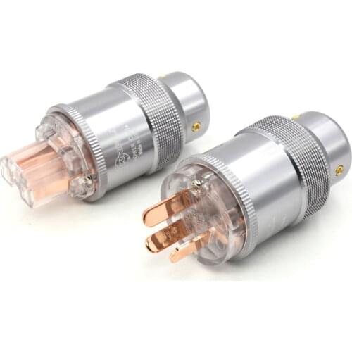 Hifi audio pure copper AU Power Plug IEC connector for DIY HIFI AU Power Cord Cable
