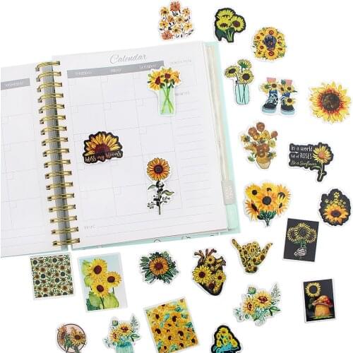 JY178 45pcs/set Sunflower Style Cute Cartoon Stickers Laptop Guitar Luggage Fridge Waterproof Graffiti Sticker Decal