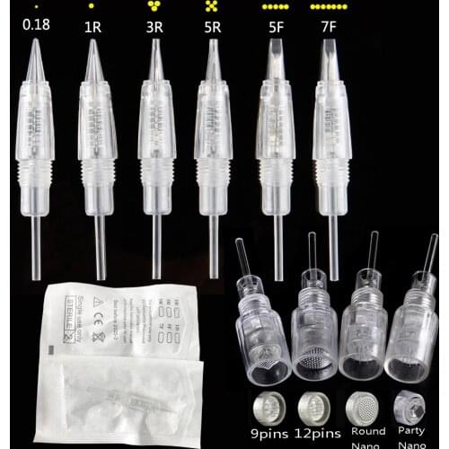 20PCS 1R 3R 5R 5F 7F Screw Tattoo Needle Cartridge For Premium Charmant Tattoo Machine For Permanent Makeup Eyebrow Lips Tattoo