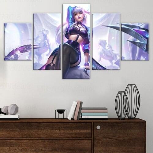 KDA ALL OUT Evelynn Canvas Painting LOL Game Poster League of Legends Canvas Art Wall Picture for Living Room Decor Nice Gift