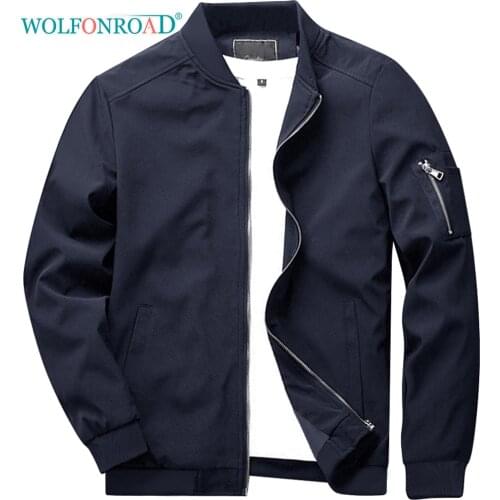 WOLFONROAD Spring/Fall Outdoor Bomber Jackets Mens Baseball Jacket Coats Hiking Riding Motorcycle Young Casual Jacket CoatsMale