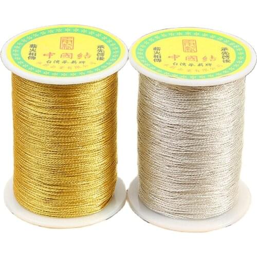 One Spool Metallic Gold Nylon Twine Thread String Jewelry Beading Braided Cord