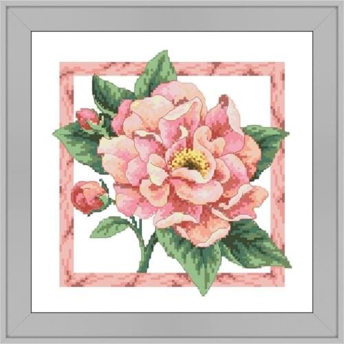 Peony blossom cross stitch kit flower 18ct 14ct 11ct unprint canvas cotton thread counted needlework thread embroidery set