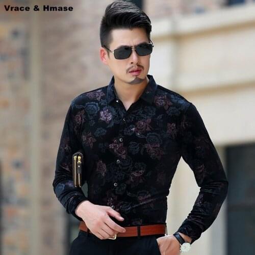 2017 Autumn&Winter New arrival plus velvet thick high-quality shirt Korean style fashion casual pleuche boutique men shirt M-3XL