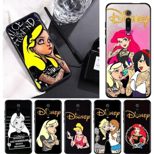 Punk princess disney For Xiaomi Redmi 9T 9I 9AT 9A 9C 9 8A 8 7A 7 6A 6 5A 5 4X PRO Prime Plus Black Soft Phone Case