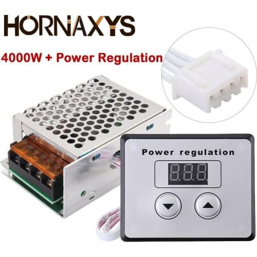 4000W 220V AC SCR Voltage Regulator Dimmer Electric Motor Speed Temperature Controller + Digital Meters For Water Heater Motors