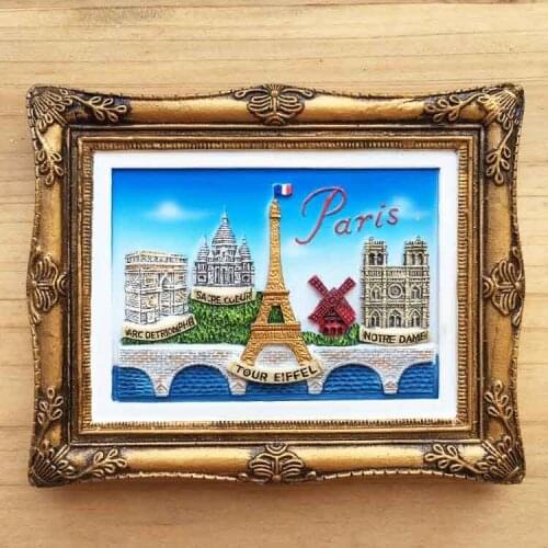 Luxury travel collection refrigerator stickers PARIS three-dimensional relief famous attractions magnetic stickers