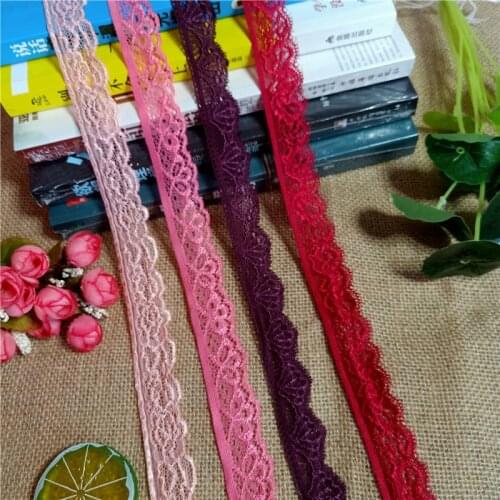 S1196 Width 2-2.5cm stretch Elastic and Colorful Nylon Spandex lace fabric trim for dress pants skirt decoration accessories