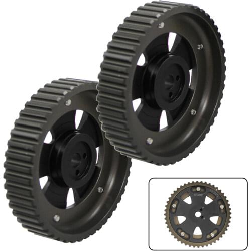 2Pcs Cam Gear Pulley Kit Fit For Mitsubishi Lancer EVO 1-9 ECLIPSE DSM 4G63 Black