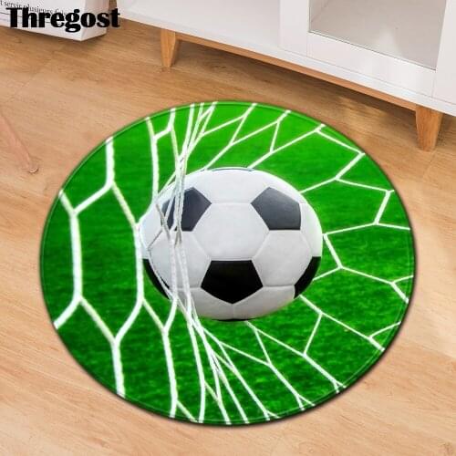 Thregost 3D Printed Round Play Mats Living Room Anti-Slip Floor Rugs Washable Microfiber Soft Indoor Pet Carpet Absorbent Mat