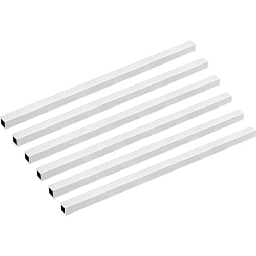 Uxcell 6Pcs 6063 Aluminum Square Tube 200mm/300mm Length Seamless Straight Pipe Tubing for boat building, modelers