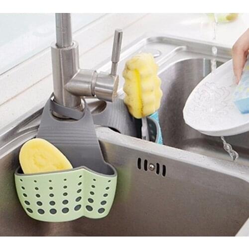 High Quality Kitchen Suction Cup Base Brush Sponge Sink Draining Plastic Holder Towel Rack Storage Box for Kitchen Cleaning Tool