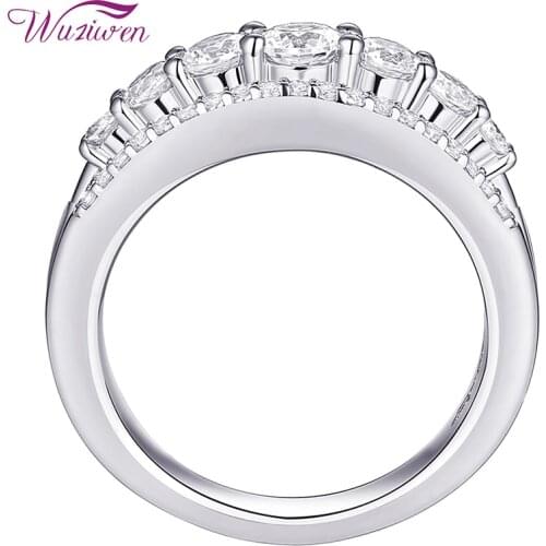 Wuziwen 925 Sterling Silver Eternity Wedding Engagement Ring For Women AAAAA Cubic Zircons Promise Rings Wholesale Dropshipping