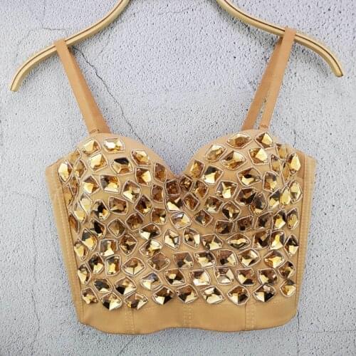 2020 Nightclub Women Clothing Bra Big Crystal Vest Female DJ Costume European Holiday Revelry Party GOGO Stage Dancer Outfit 993