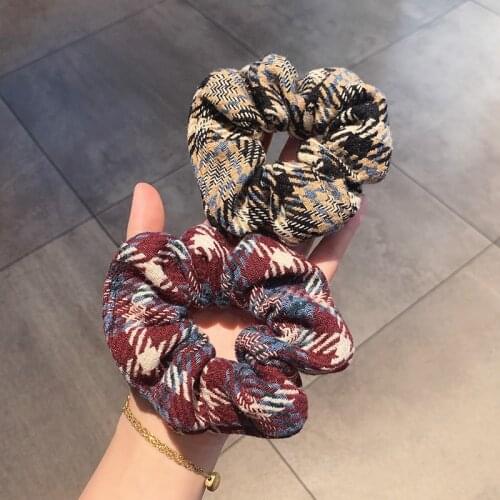 New Women Elegant Ethnic Style Striped Knitting Scrunchie Ponytail Holder Hair Bands Vintage Headband Fashion Hair Accessories
