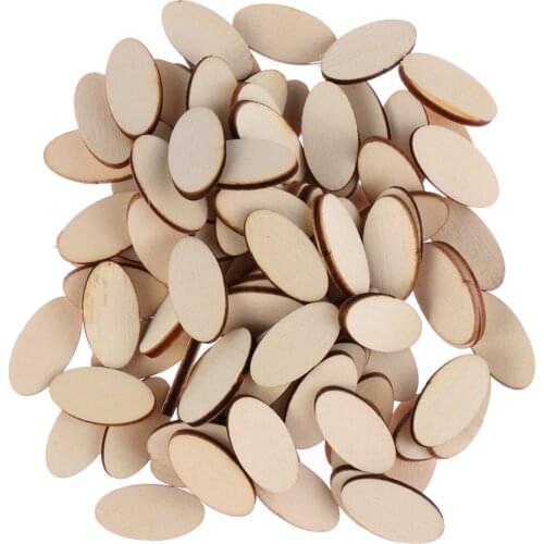 10Pcs 2/4/6/8/10/12/14/16/18/20cm Unfinished Oval Shape Wood Cutout Chips for Board Game Pieces Arts Crafts Projects Ornaments
