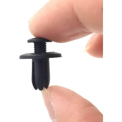 100PCS 6mm Hole Nylon Auto Fastener Car Push Type Retainer Screw Rivet Clips for Chery BYD KIa HYUNDAI e46 m3 Engine Cover Clips
