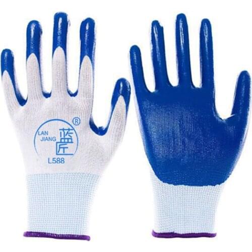 12 Pairs Safety Garden Planting Gloves mens Black Gloves Industrial Protective Work Gloves Womens Stretchable Mechanic Gloves