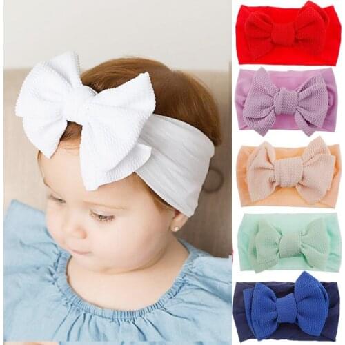 Big bow Nylon Headband, Messy bow headwrap large baby headwrap, one size fits all wide nylon baby headband, bow turban