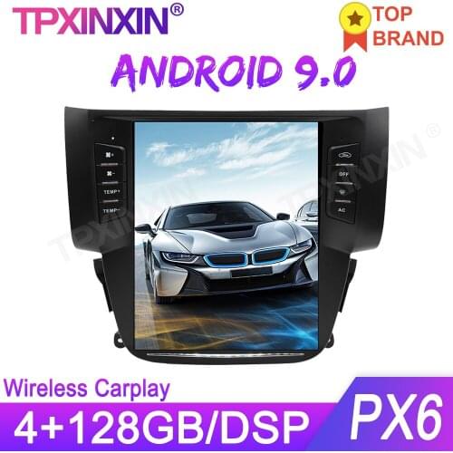 128G Android 9 For Nissan Sylphy 2012-2019 Tesla Style Car GPS Navigation Stereo Head Unit Multimedia Player Radio Tape Recorder