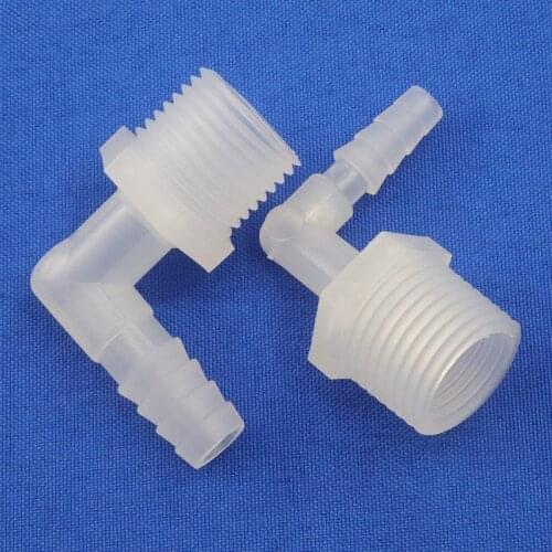 200~5pcs G1/2 To 6.4~19.5mm PP Elbow Connectors Aquarium Fish Tank Hose Joints Air Pump Fittings Micro Irrigation Adapter