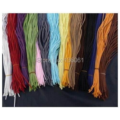 12 Colours 200PCS Flat Bar Faux Suede Leather Cords For Jewelry Finding Making Design Bracelet Necklace Accessories Q168