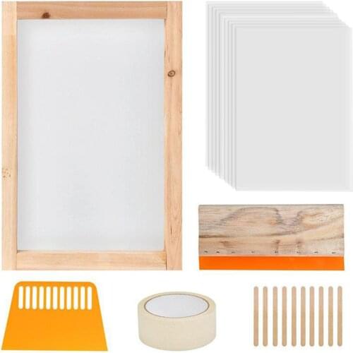 24Pcs Screen Printing Starter Kit Wood Silk Screen Printing Frame DIY T-Shirts
